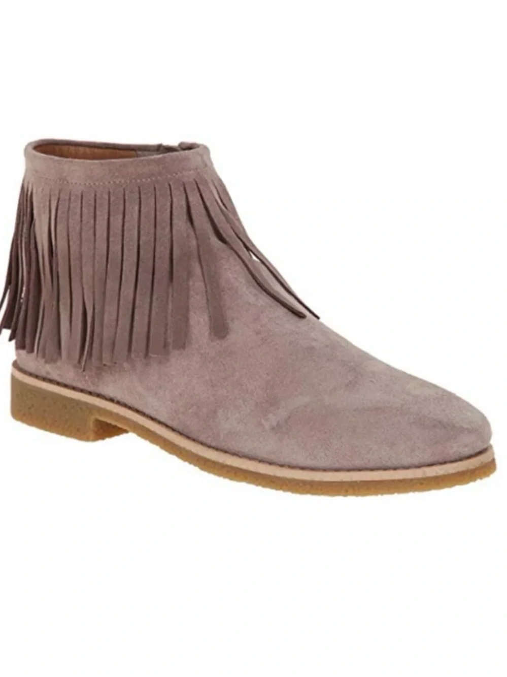 KATE SPADE New York Betsie Taupe Suede Fringes Booties Ankle Boots Sz 8 M
